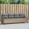 vidaXL Chaise longue avec coussins beige résine tressée