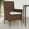 vidaXL Chaises de jardin avec coussins lot de 2 marron résine tressée