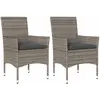 vidaXL Chaises de jardin avec coussins lot de 2 gris résine tressée