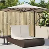 vidaXL Chaise longue double avec coussins marron résine tressée