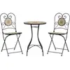 vidaXL Ensemble de bistro mosaïque terre cuite blanc fer et céramique