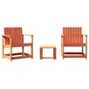 vidaXL Salon de jardin 3 pcs cire marron bois de pin massif