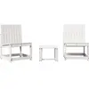 vidaXL Salon de jardin 3 pcs blanc bois massif de pin