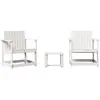 vidaXL Salon de jardin 3 pcs blanc bois massif de pin
