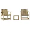 vidaXL Salon de jardin 3 pcs bois de pin imprégné