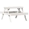 vidaXL Table de pique-nique blanc 105x134x75 cm bois massif de pin