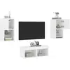 vidaXL Meuble TV muraux 4 pcs avec lumières LED blanc