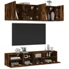 vidaXL Unités murales TV 5 pcs chêne fumé bois d'ingénierie
