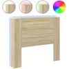 vidaXL Armoire tête de lit avec LED chêne sonoma 220x16,5x103,5 cm