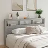 vidaXL Armoire tête de lit avec LED sonoma gris 200x17x102 cm