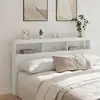 vidaXL Armoire tête de lit avec LED blanc 180x17x102 cm
