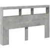 vidaXL Armoire tête de lit avec LED gris béton 160x17x102 cm