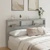 vidaXL Armoire tête de lit avec LED gris béton 180x17x102 cm