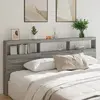 vidaXL Armoire tête de lit avec LED sonoma gris 220x17x102 cm