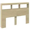 vidaXL Armoire tête de lit avec LED chêne sonoma 140x17x102 cm