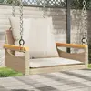 vidaXL Balancelle avec coussins beige 63x62x40 cm résine tressée