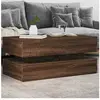 vidaXL Table basse avec lumières LED chêne marron 90x50x40 cm