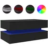 vidaXL Table basse avec lumières LED noir 90x50x40 cm