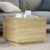 vidaXL Table basse avec lumières LED chêne sonoma 50x50x40 cm