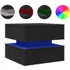 vidaXL Table basse avec lumières LED noir 50x50x40 cm
