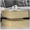 vidaXL Table basse avec lumières LED chêne sonoma 50x50x40 cm