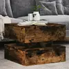 vidaXL Table basse avec lumières LED chêne fumé 50x50x40 cm