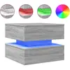 vidaXL Table basse avec lumières LED sonoma gris 50x50x40 cm