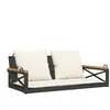 vidaXL Balancelle avec coussins noir 109x62x40 cm résine tressée