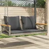 vidaXL Balancelle avec coussins gris 109x62x40 cm résine tressée