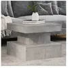 vidaXL Table basse avec lumières LED gris béton 50x50x40 cm