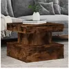 vidaXL Table basse avec lumières LED chêne fumé 50x50x40 cm
