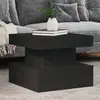vidaXL Table basse avec lumières LED noir 50x50x40 cm