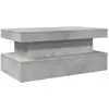 vidaXL Table basse avec lumières LED gris béton 90x50x40 cm