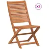 vidaXL Chaises pliables de jardin lot de 4 gris bois d'acacia massif