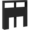 vidaXL Armoire tête de lit avec LED noir 100x17x102 cm