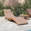 vidaXL Chaise longue avec coussin taupe bois d'acacia solide
