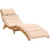 vidaXL Chaise longue avec coussin beige bois d'acacia solide