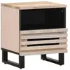 vidaXL Table de chevet 40x33x46 cm bois de manguier massif blanchi
