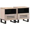 vidaXL Tables de chevet 2 pcs 40x33x46 cm bois manguier massif blanchi