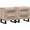 vidaXL Tables de chevet 2 pcs 40x33x46 cm bois manguier massif blanchi
