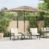 vidaXL Parasol de jardin avec LED et mât en acier marron 248x248x248cm