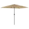 vidaXL Parasol de jardin avec LED et mât en acier marron 300x200x250cm