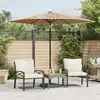 vidaXL Parasol de jardin avec LED et mât en acier marron 268x268x226cm