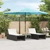 vidaXL Parasol de jardin avec mât en acier bleu 388x388x248 cm