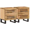 vidaXL Tables de chevet 2 pcs 40x33x46 cm bois massif de manguier brut