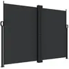 vidaXL Auvent latéral rétractable noir 180x1200 cm