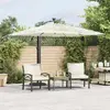 vidaXL Parasol de jardin avec mât en acier blanc 246x246x230 cm
