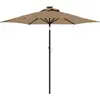 vidaXL Parasol de jardin avec LED mât en acier taupe 225x225x212 cm