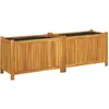 vidaXL Jardinière avec doublure 153x38,5x50 cm bois massif d'acacia