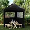 vidaXL Tente de réception pliable escamotable 2 parois latérales noir